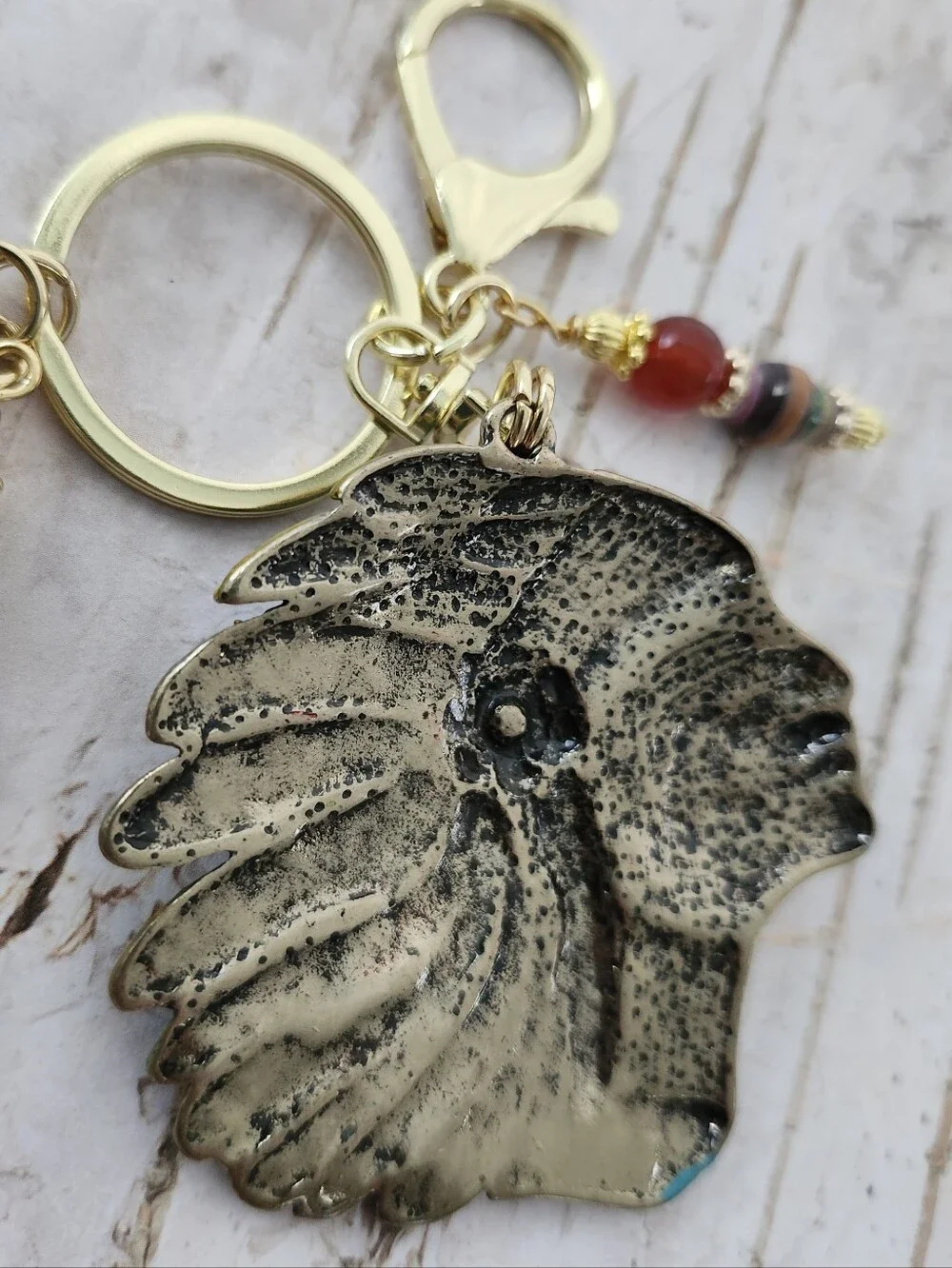 Native American Purse Charm or Keychain Carnelian Agate Jade Howlite Handcrafted